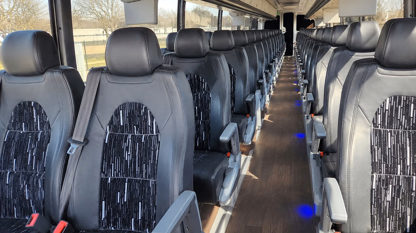 56 passenger charter bus interior